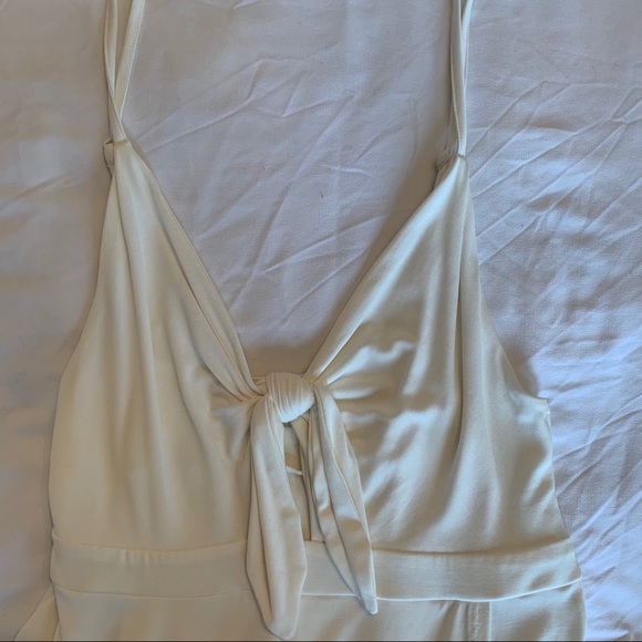 Urban outfitters white romper dress v neck - Picture 3 of 7